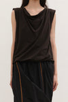 BASERANGE 25 Early Spring Organic Cotton Large Neckline Irregular Vest BAS-TOTUT-RC-SU25-FOVEA